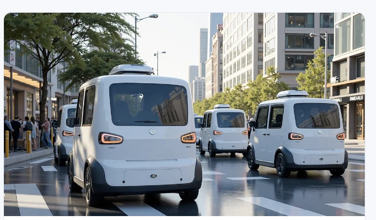 Autonomous vehicles on an urban street